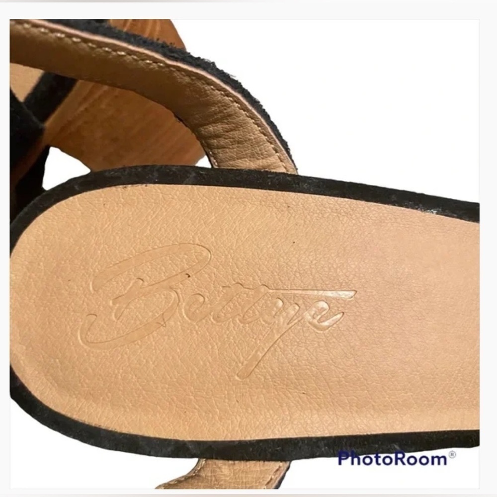 bettye muller Black and Natural Woven Strappy Block Heel Sandals - Picture 5 of 7